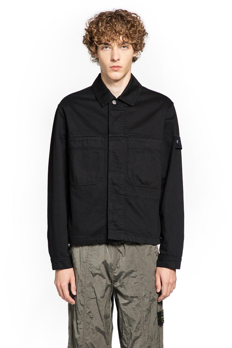 STONE ISLAND MAN BLACK JACKETS