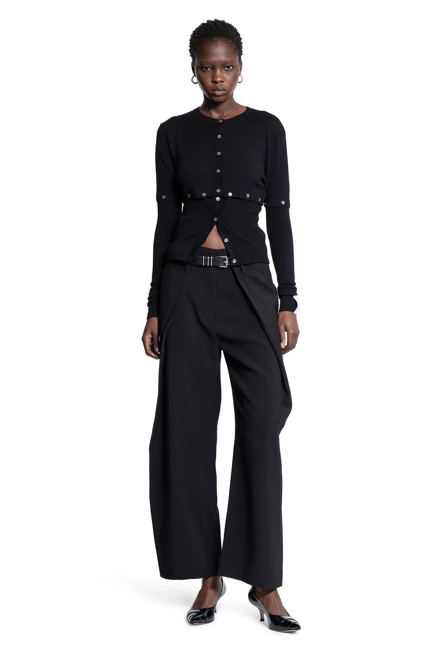 ROKH WOMAN BLACK TROUSERS - Antonioli.eu