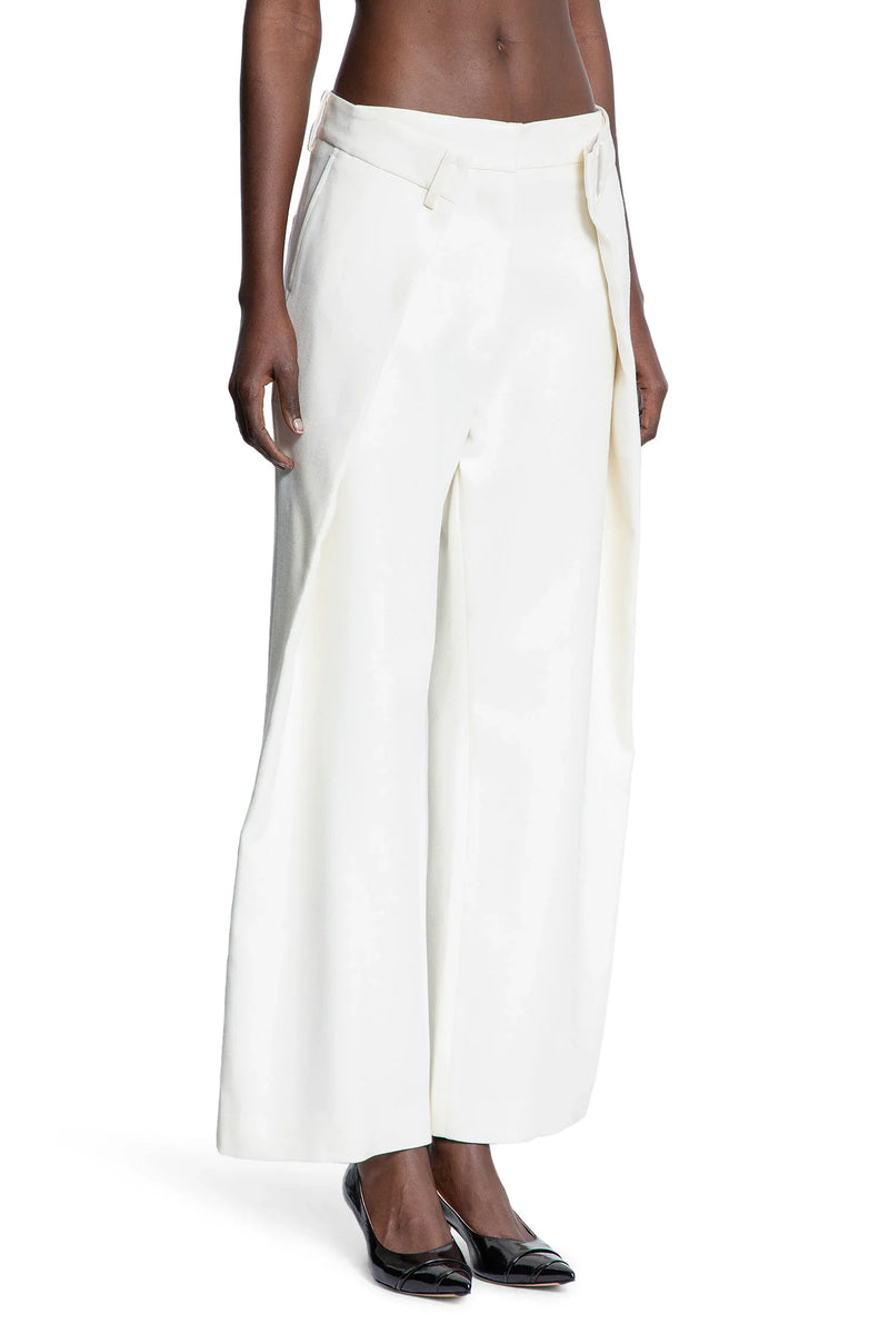 ROKH WOMAN OFF-WHITE TROUSERS - Antonioli.eu