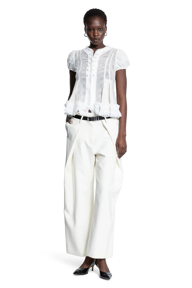 ROKH WOMAN OFF-WHITE TROUSERS - Antonioli.eu