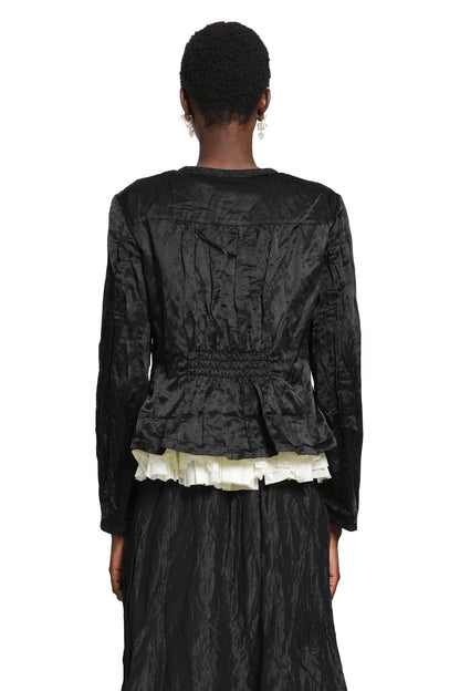 Cotton Silk Satin Waisted Jacket