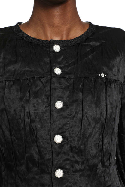 Cotton Silk Satin Waisted Jacket