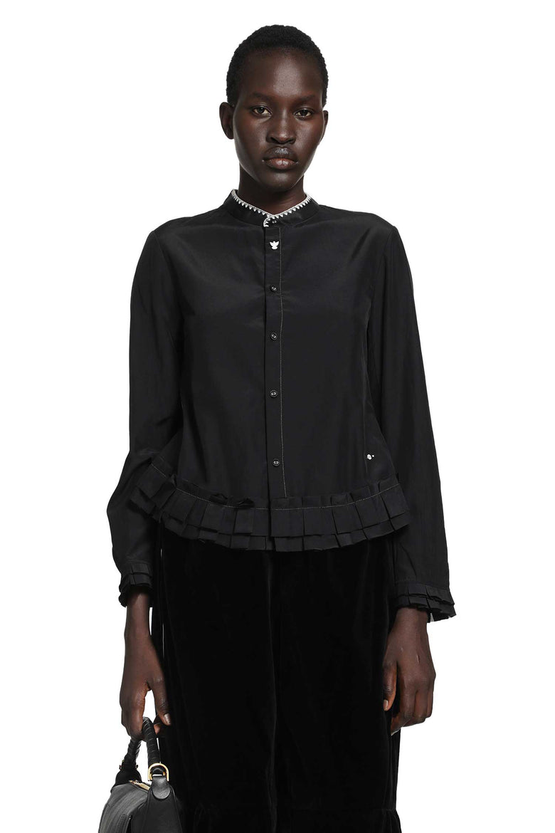 RENLI SU Silk and Cotton Fitted Blouse woman