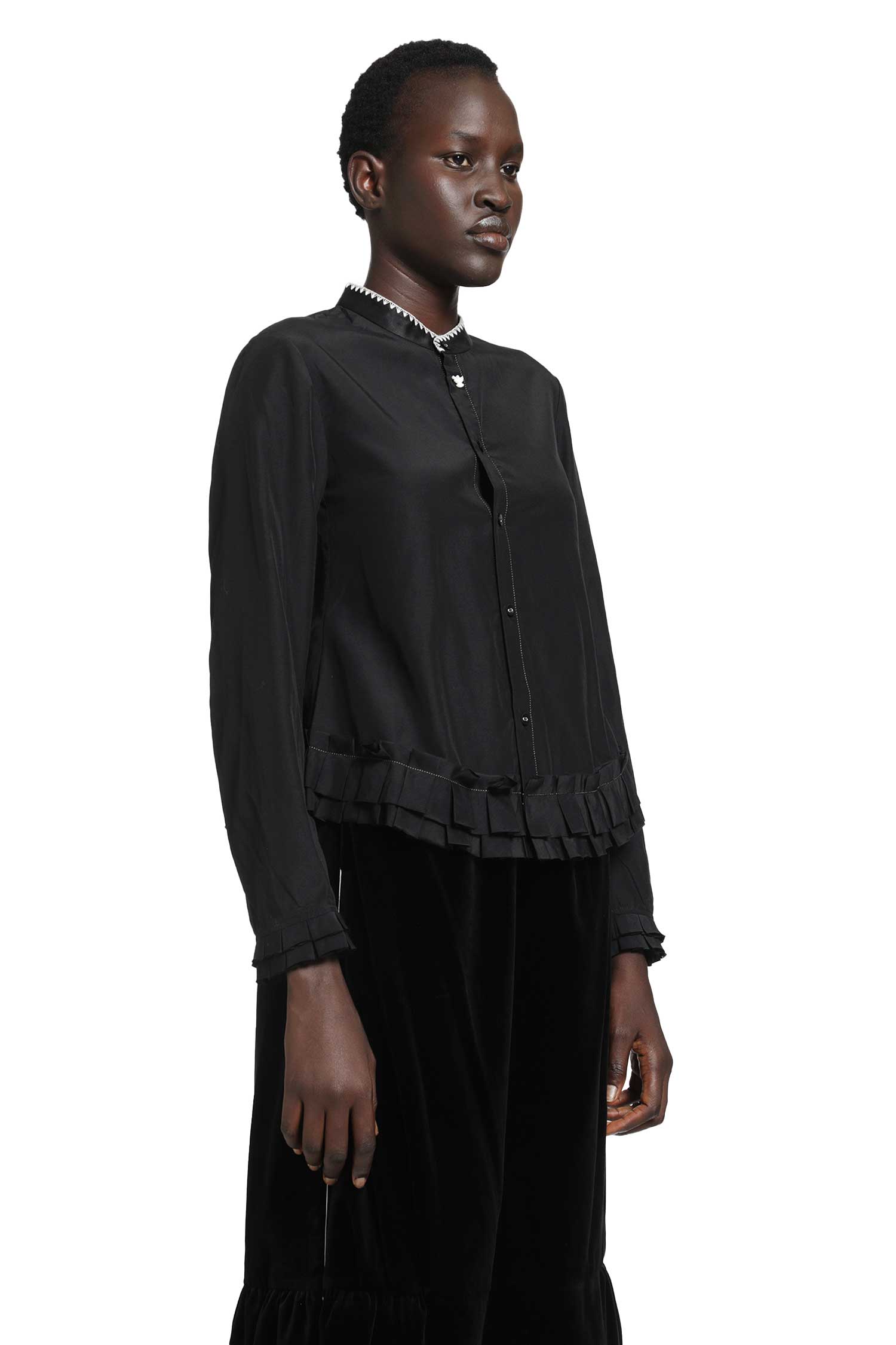 Silk and Cotton Fitted Blouse