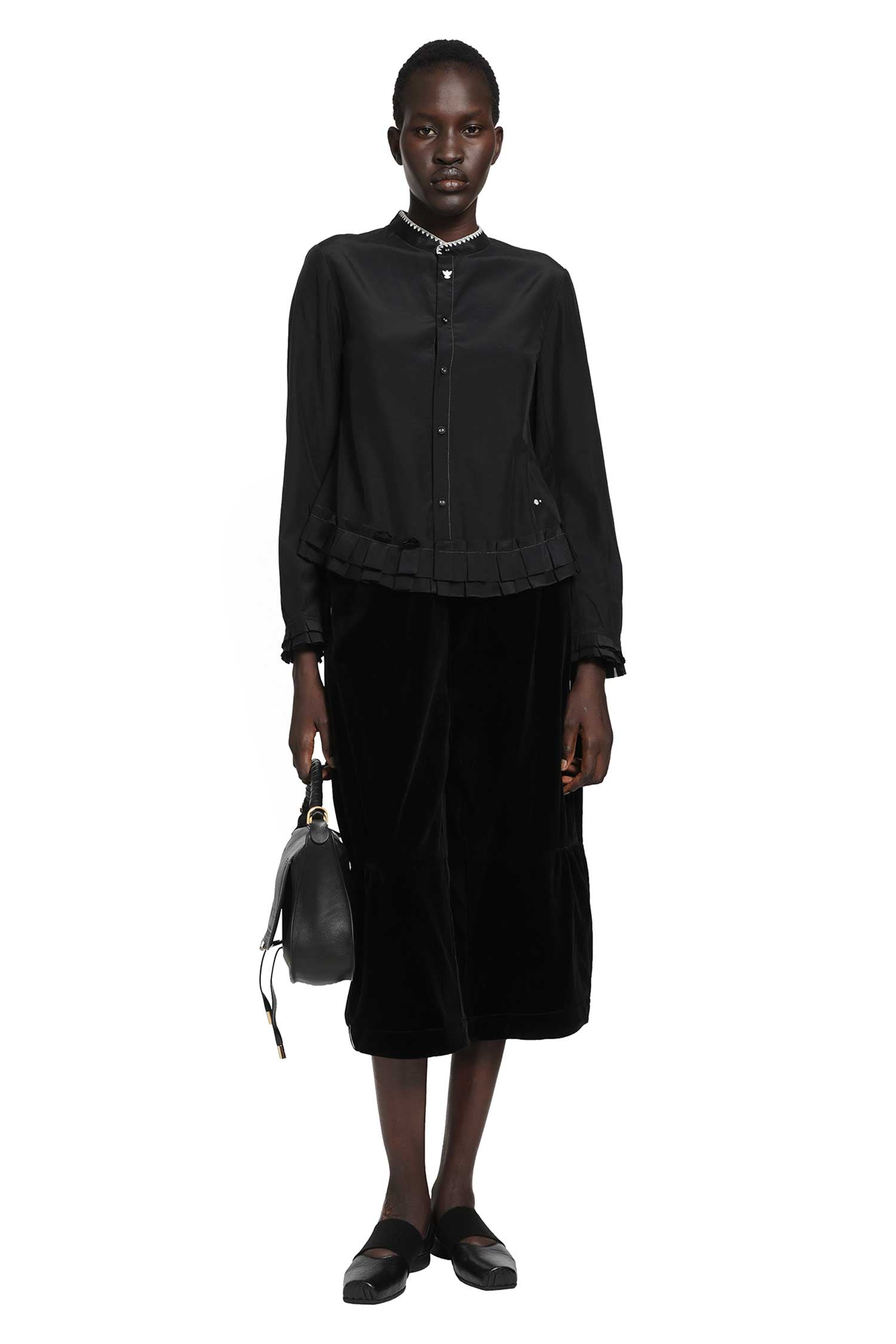 Silk and Cotton Fitted Blouse