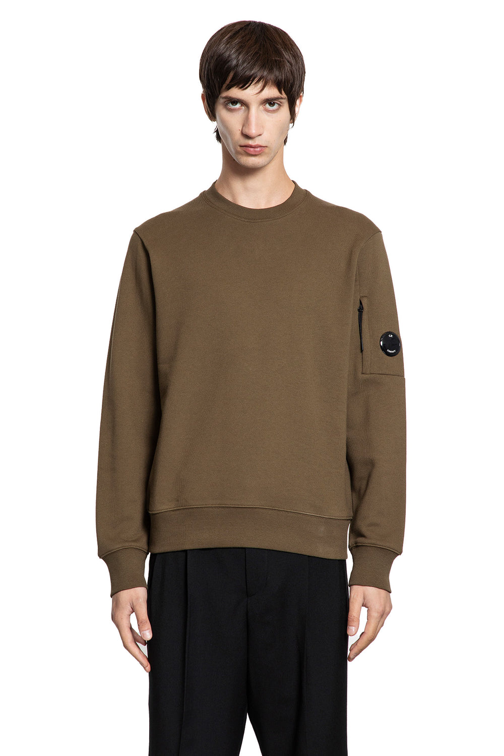 Diagonal Raised Fleece Lens Sweatshirt