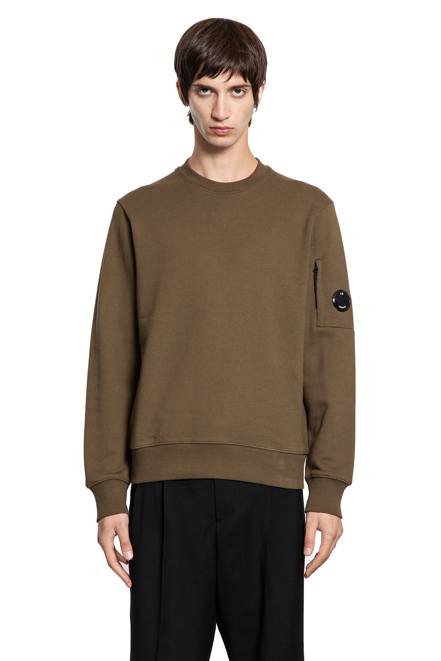 Diagonal Raised Fleece Lens Sweatshirt