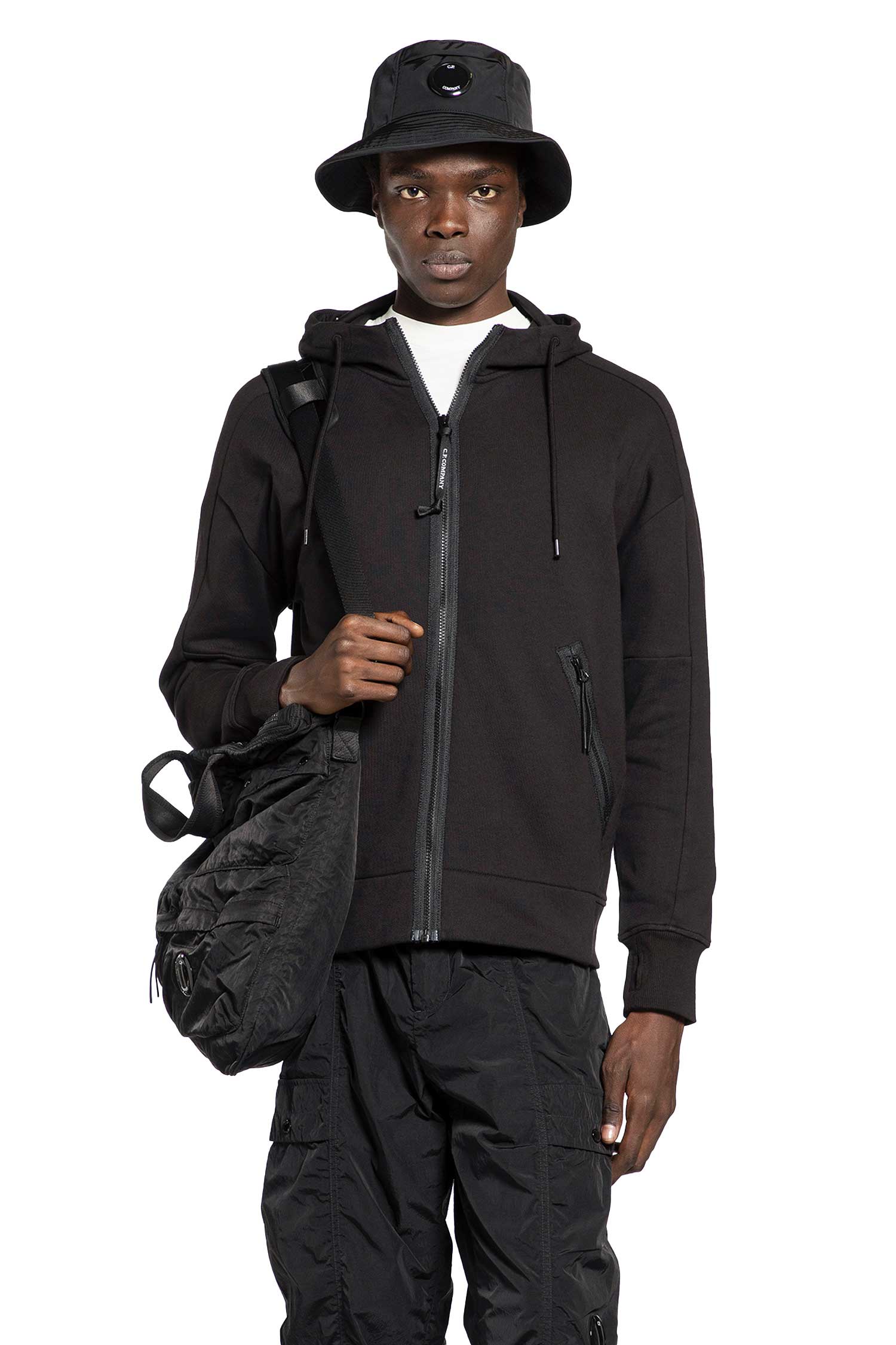 Diagonal Raised Fleece Goggle Hoodie