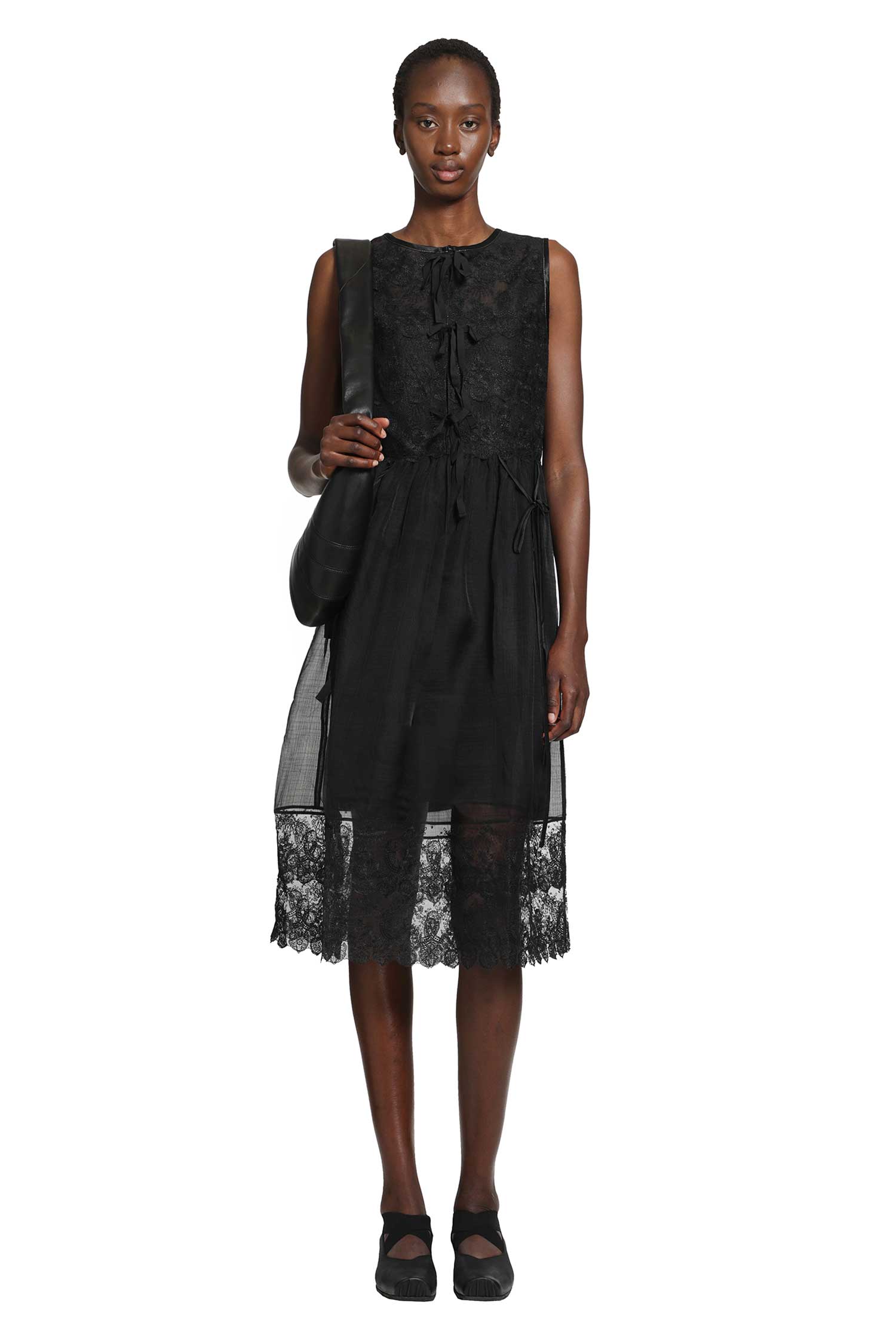 Silk Sheer Lace Mini Dress