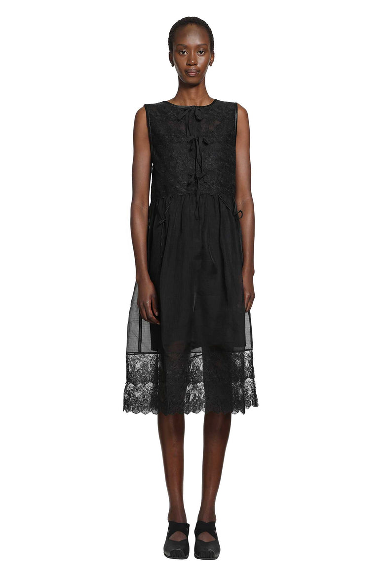 
              RENLI SU Silk Sheer Lace Mini Dress woman
            