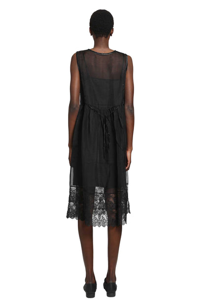Silk Sheer Lace Mini Dress