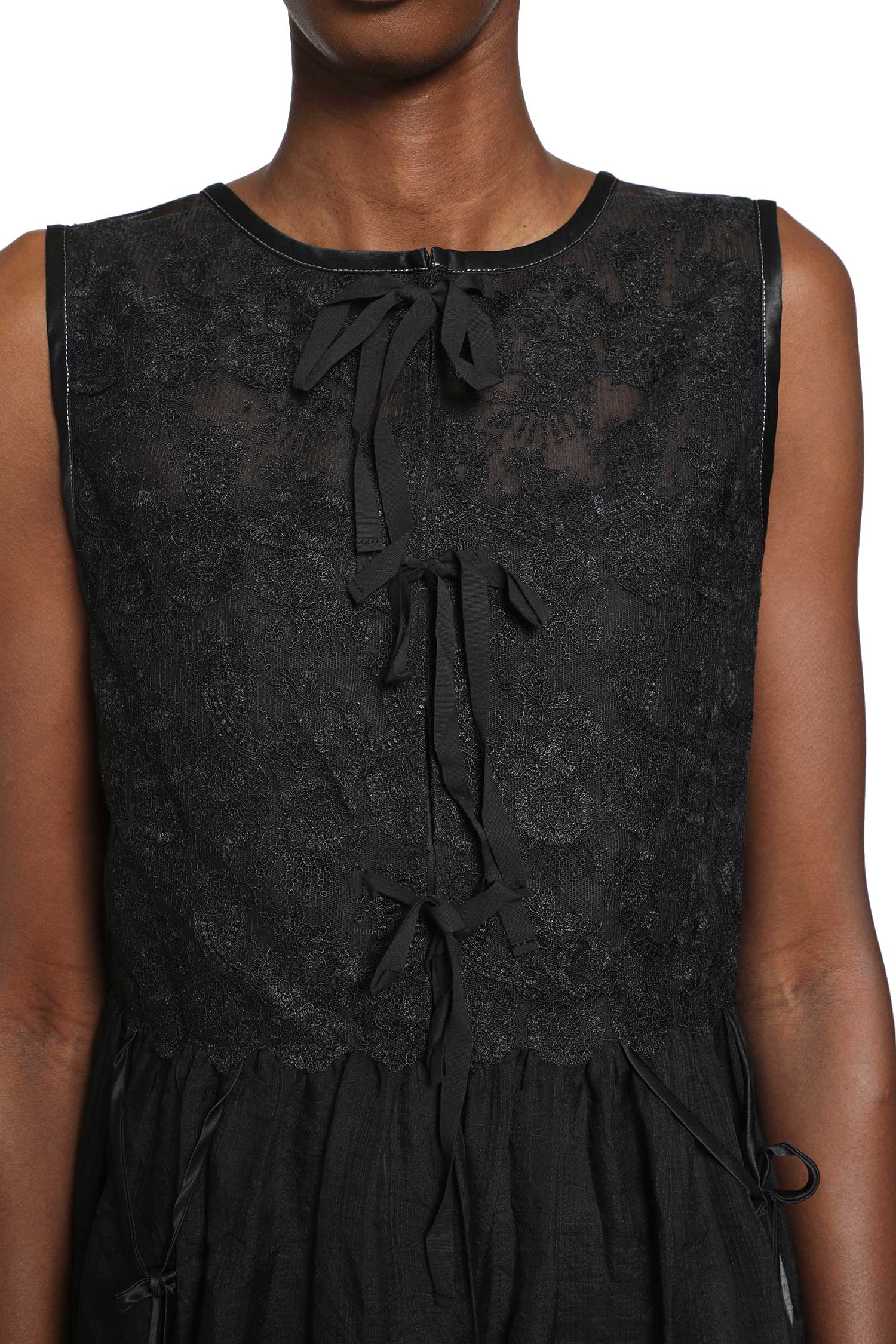 Silk Sheer Lace Mini Dress