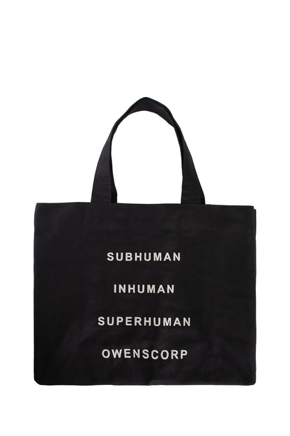 RICK OWENS UNISEX BLACK TOTE BAGS