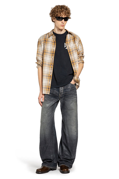 RHUDE MAN BLACK T-SHIRTS & TANK TOPS