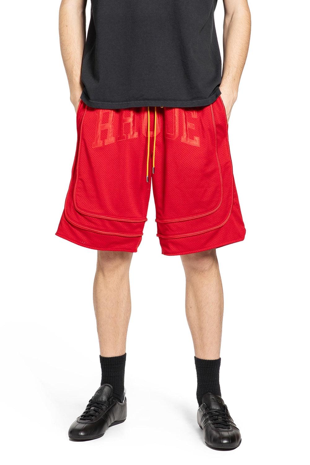 RHUDE Baggy Mesh Collegiate Shorts man