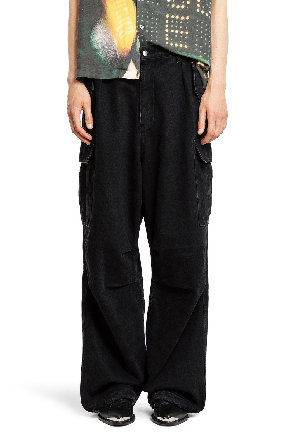 RHUDE MAN BLACK TROUSERS