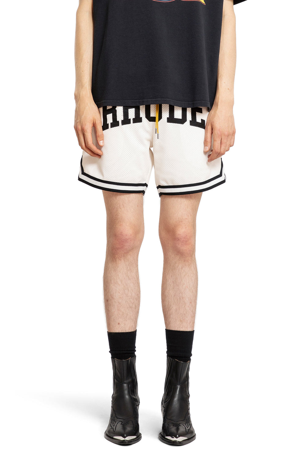 RHUDE MAN BLACK&WHITE SHORTS & SKIRTS