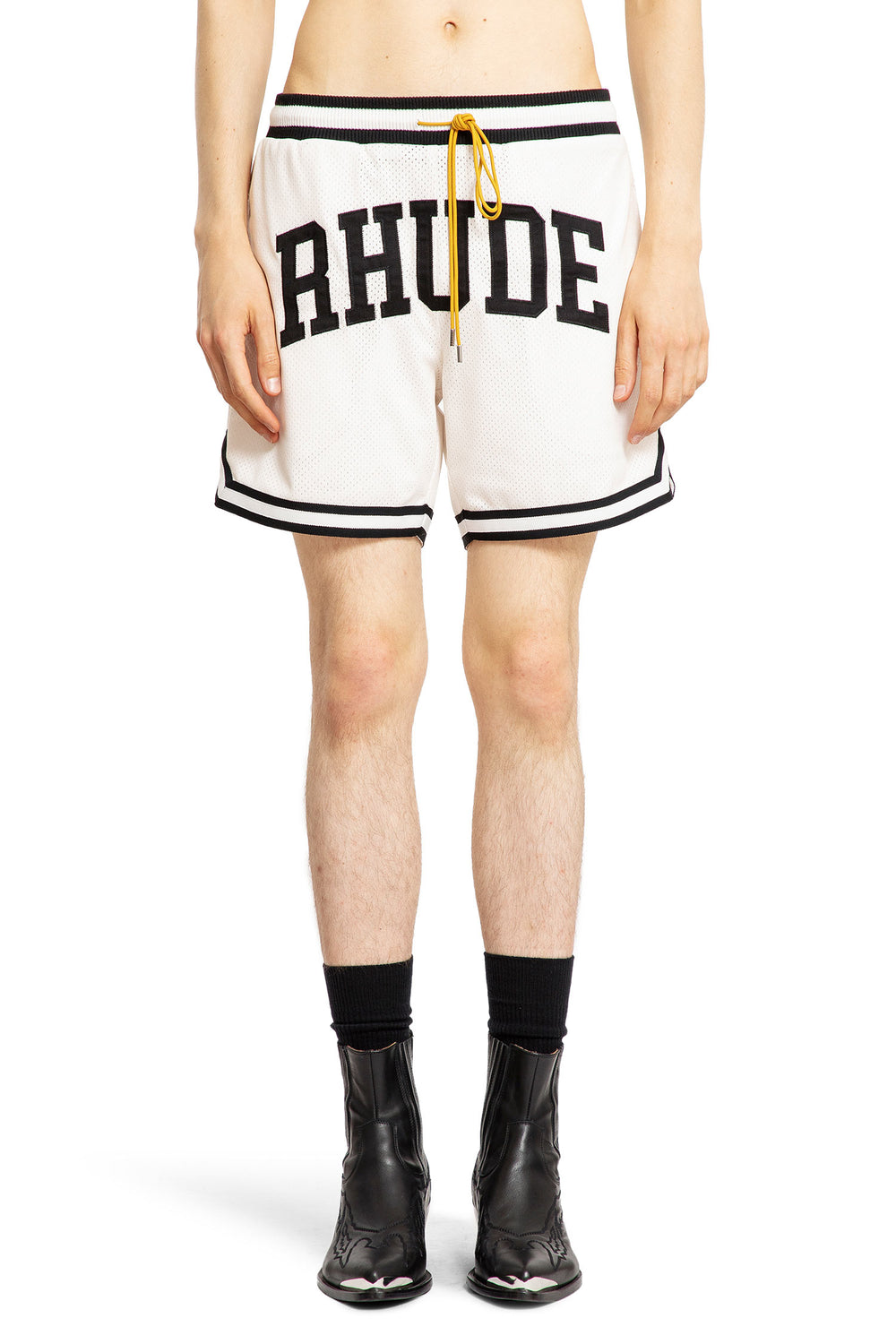 RHUDE MAN BLACK&WHITE SHORTS & SKIRTS