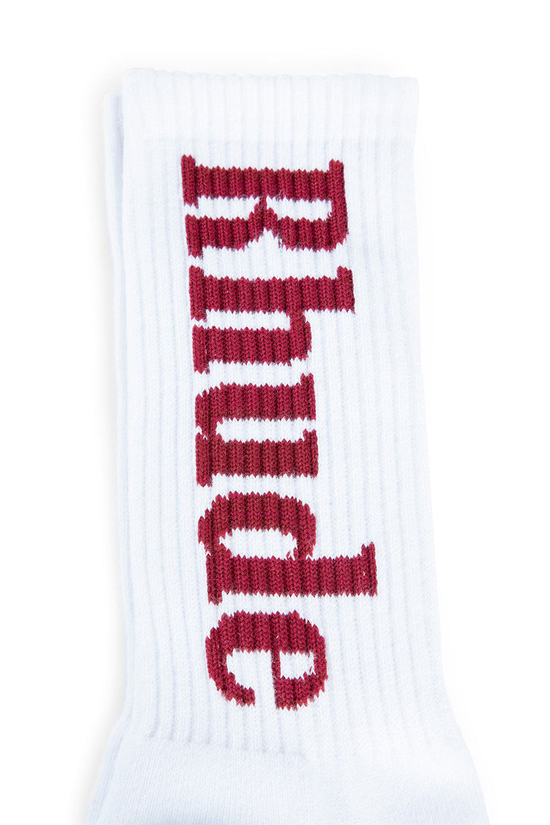 RHUDE MAN WHITE SOCKS