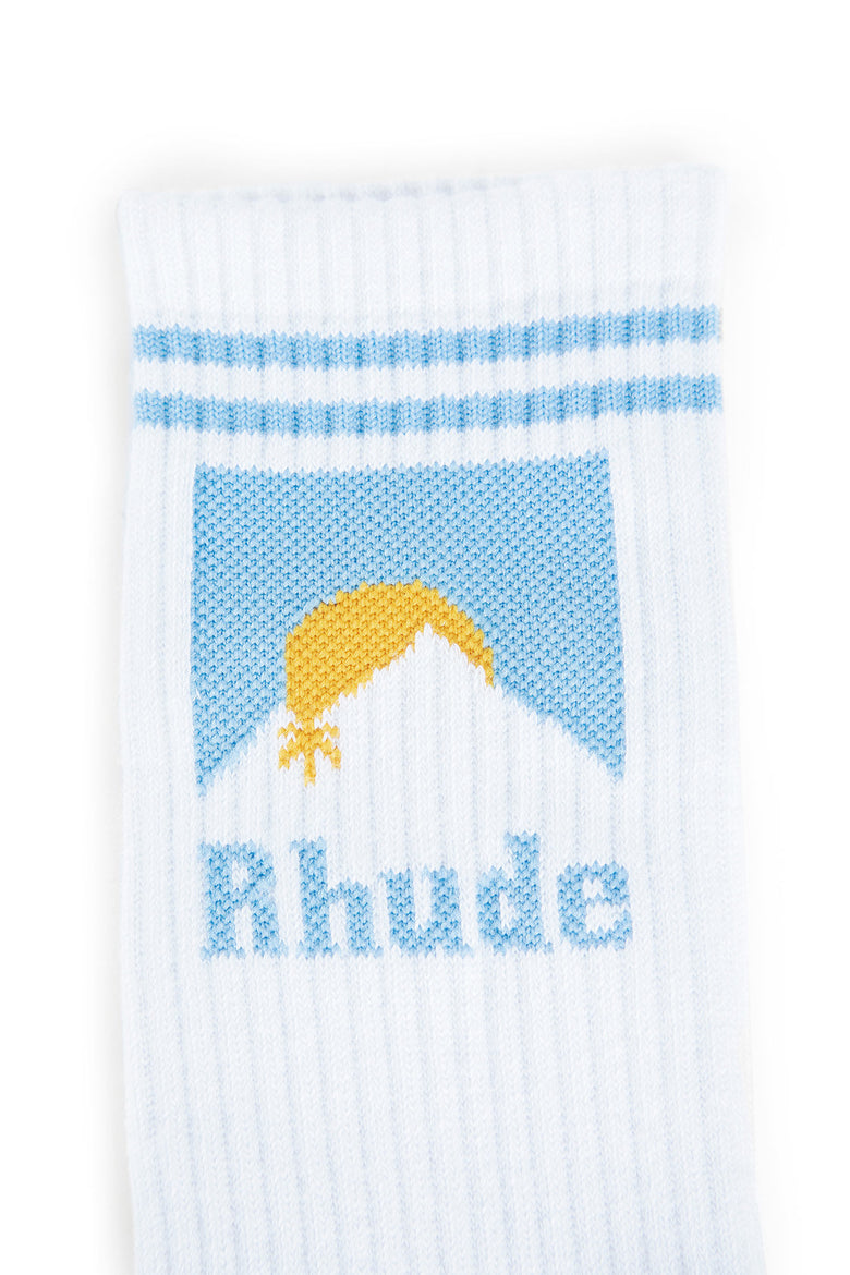 RHUDE MAN WHITE SOCKS