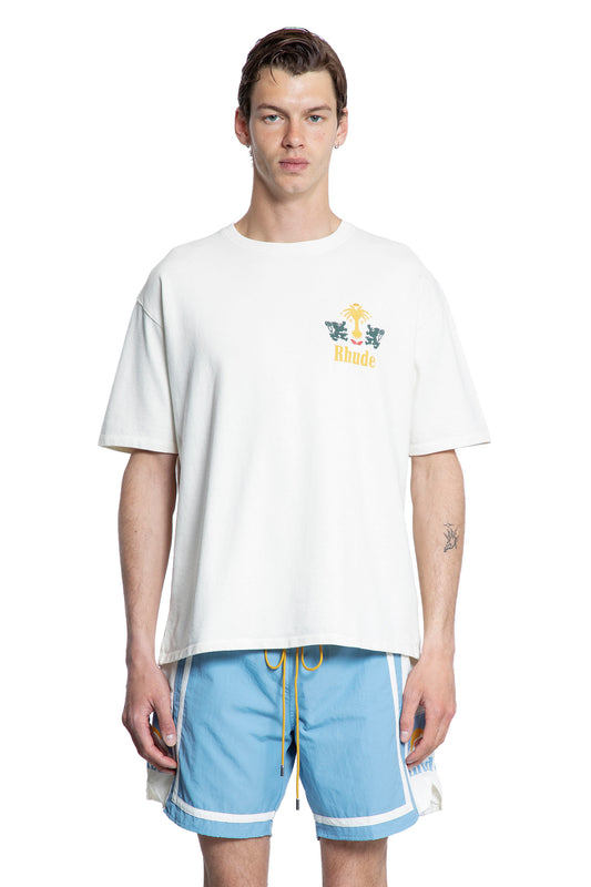 RHUDE MAN WHITE T-SHIRTS & TANK TOPS