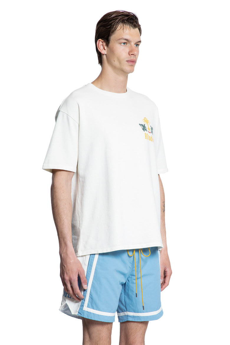 RHUDE MAN WHITE T-SHIRTS & TANK TOPS