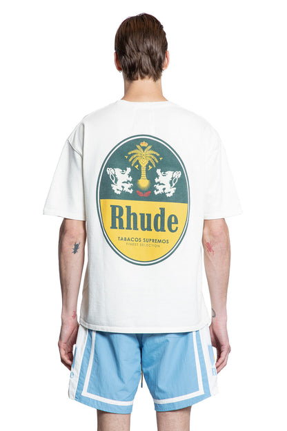 RHUDE MAN WHITE T-SHIRTS & TANK TOPS