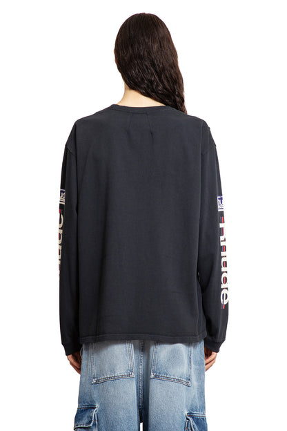 RHUDE MAN BLACK T-SHIRTS & TANK TOPS