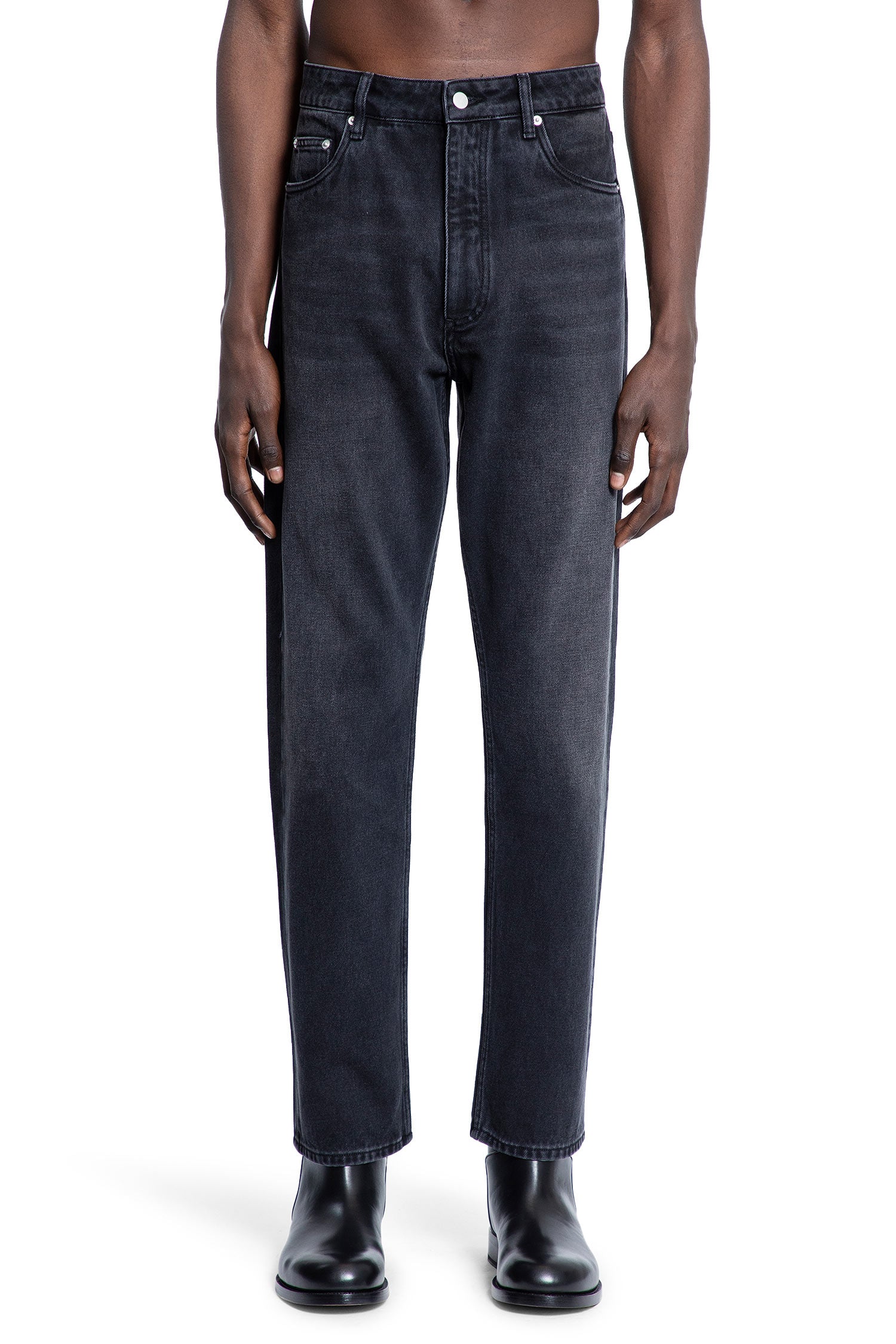 STUDIO NICHOLSON MAN BLACK JEANS