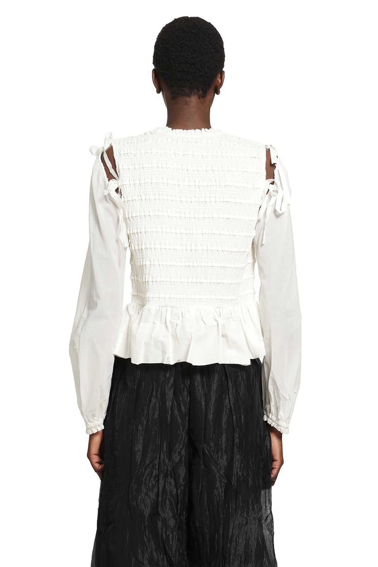 
              RENLI SU Smocked Cotton Blouse woman
            
