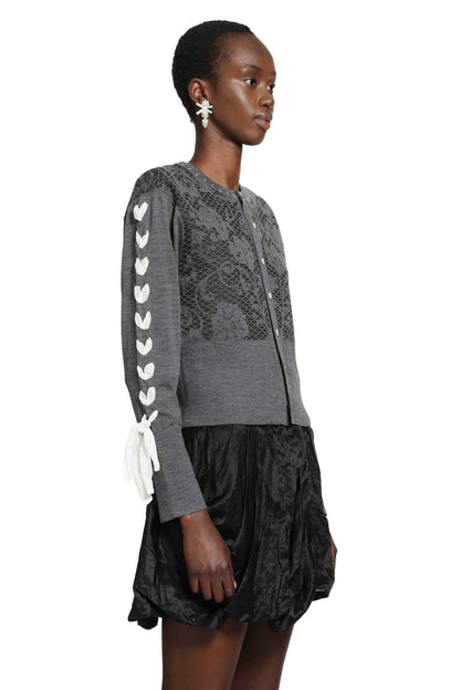 Floral Lace Wool Cardigan