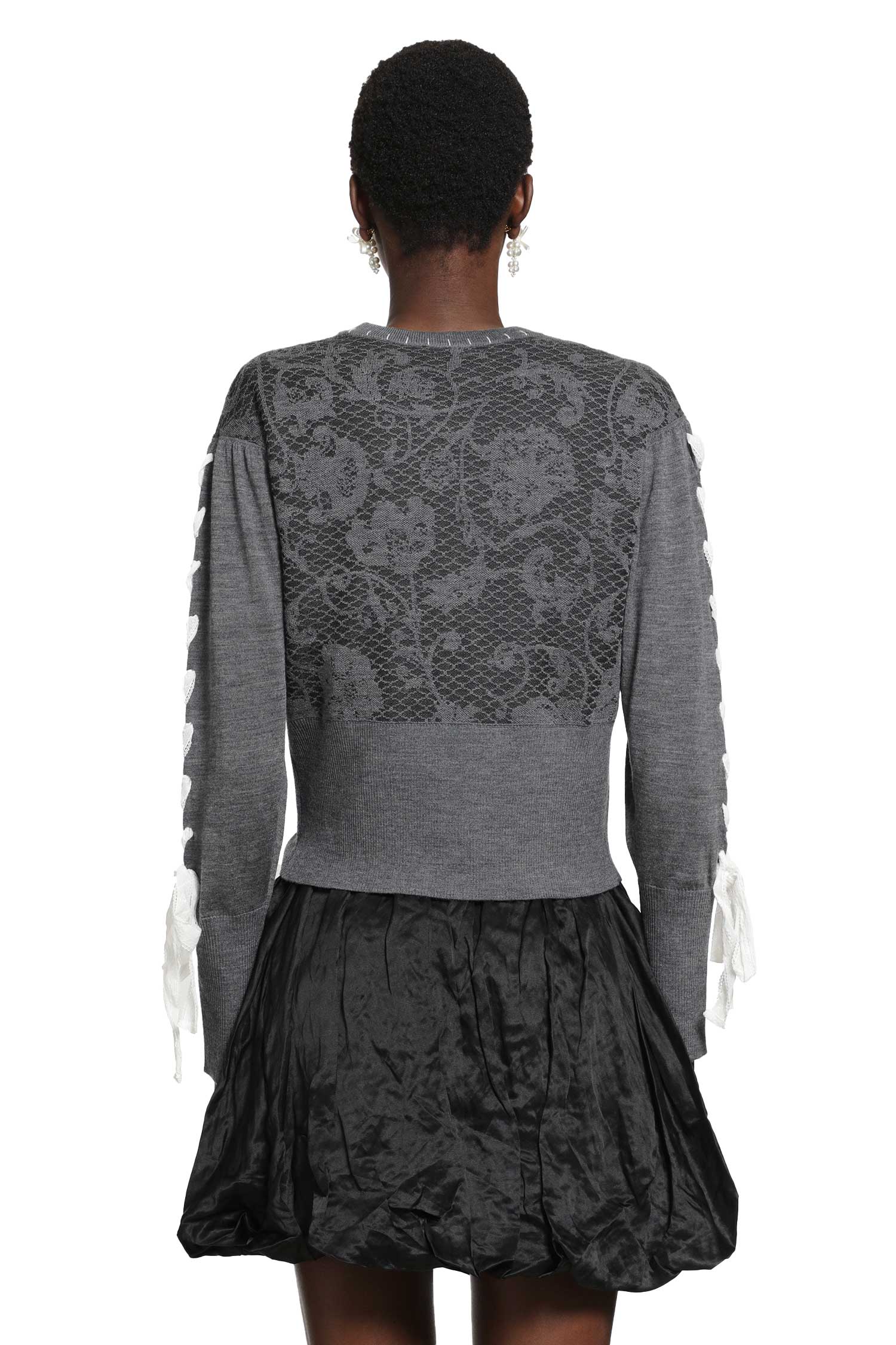 Floral Lace Wool Cardigan
