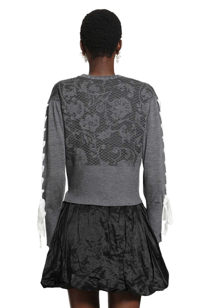 Floral Lace Wool Cardigan