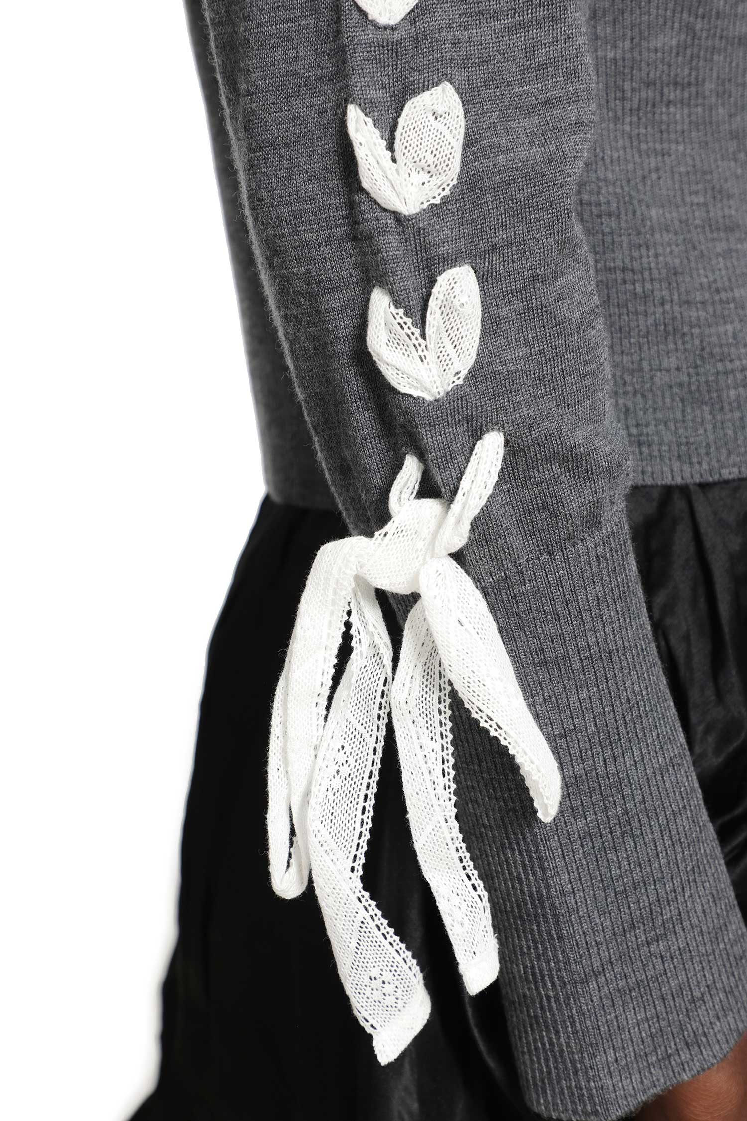 RENLI SU Floral Lace Wool Cardigan woman