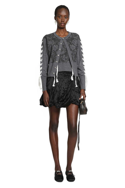 Floral Lace Wool Cardigan