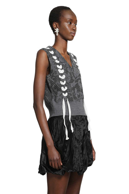 Knit Floral Vest