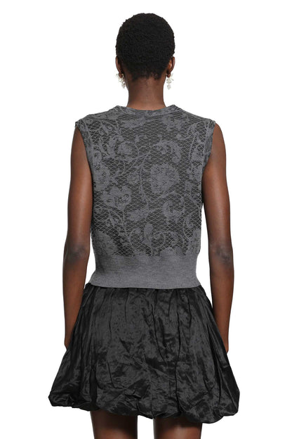 Knit Floral Vest