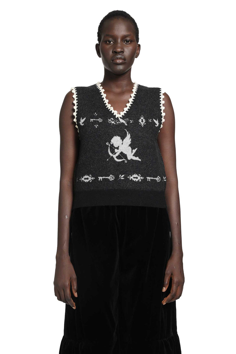 RENLI SU Romantic Angel Wool Knit Vest woman