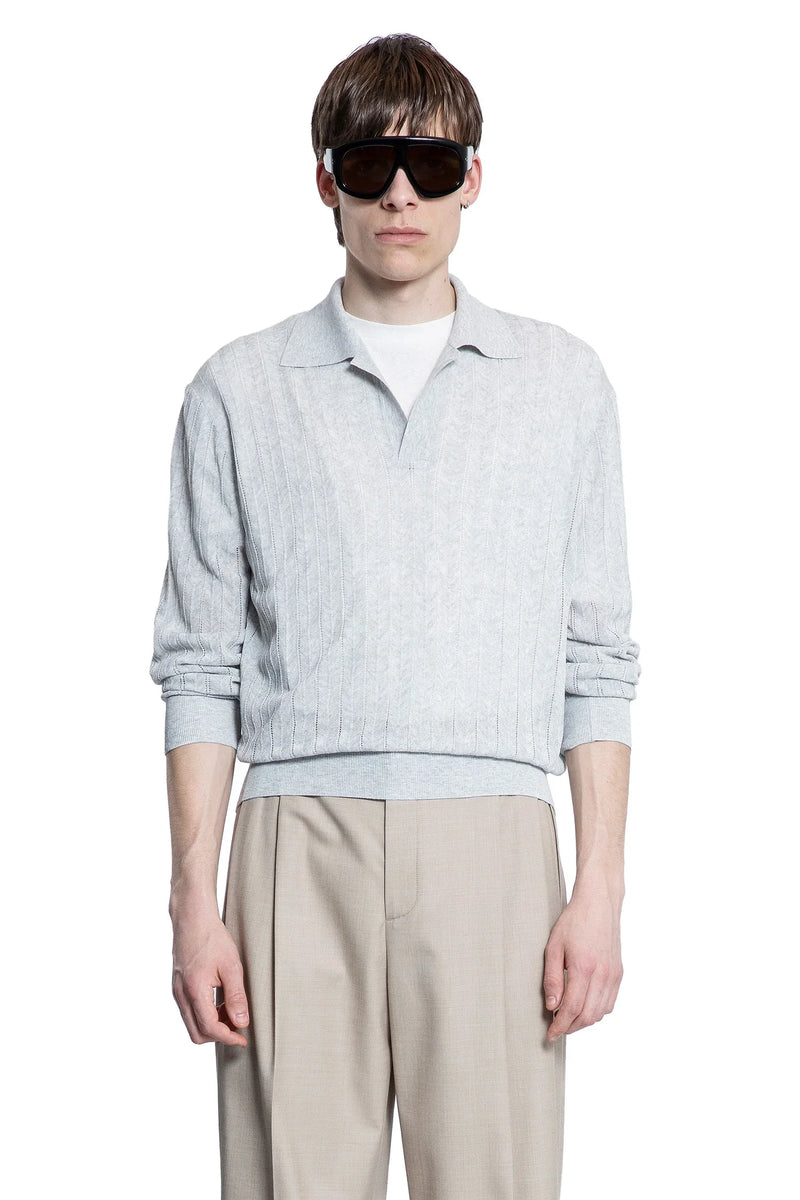 Lace Rib Sheer Knit Polo - Antonioli.eu