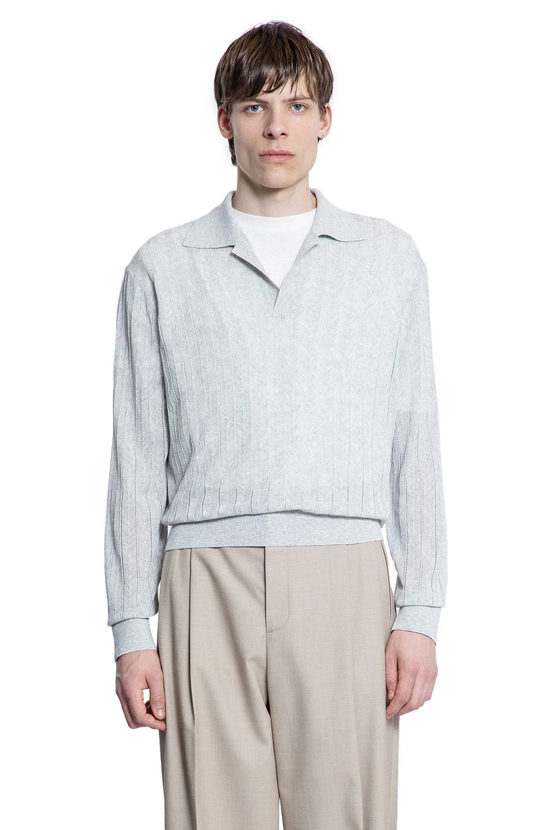 Lace Rib Sheer Knit Polo - Antonioli.eu