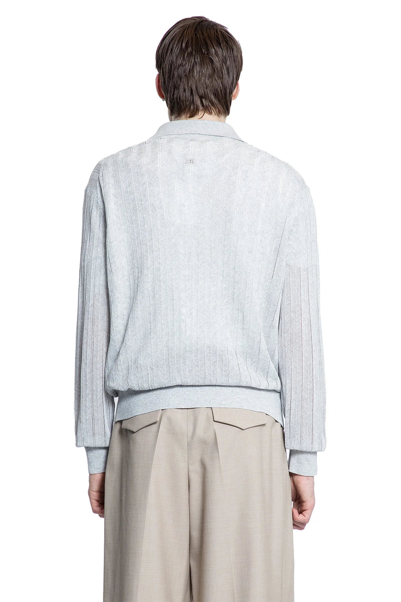 Lace Rib Sheer Knit Polo - Antonioli.eu