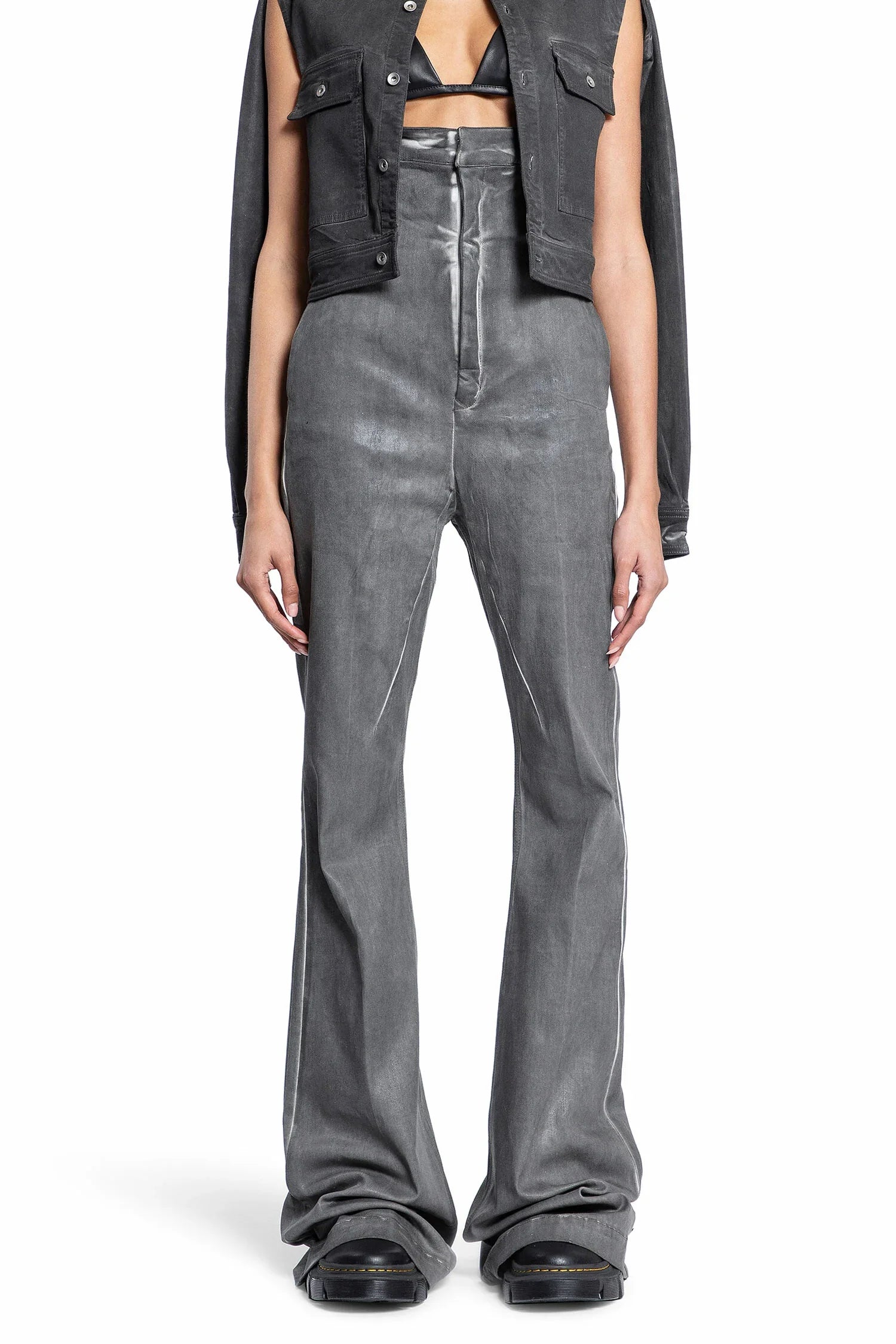 RICK OWENS WOMAN GREY JEANS - Antonioli.eu