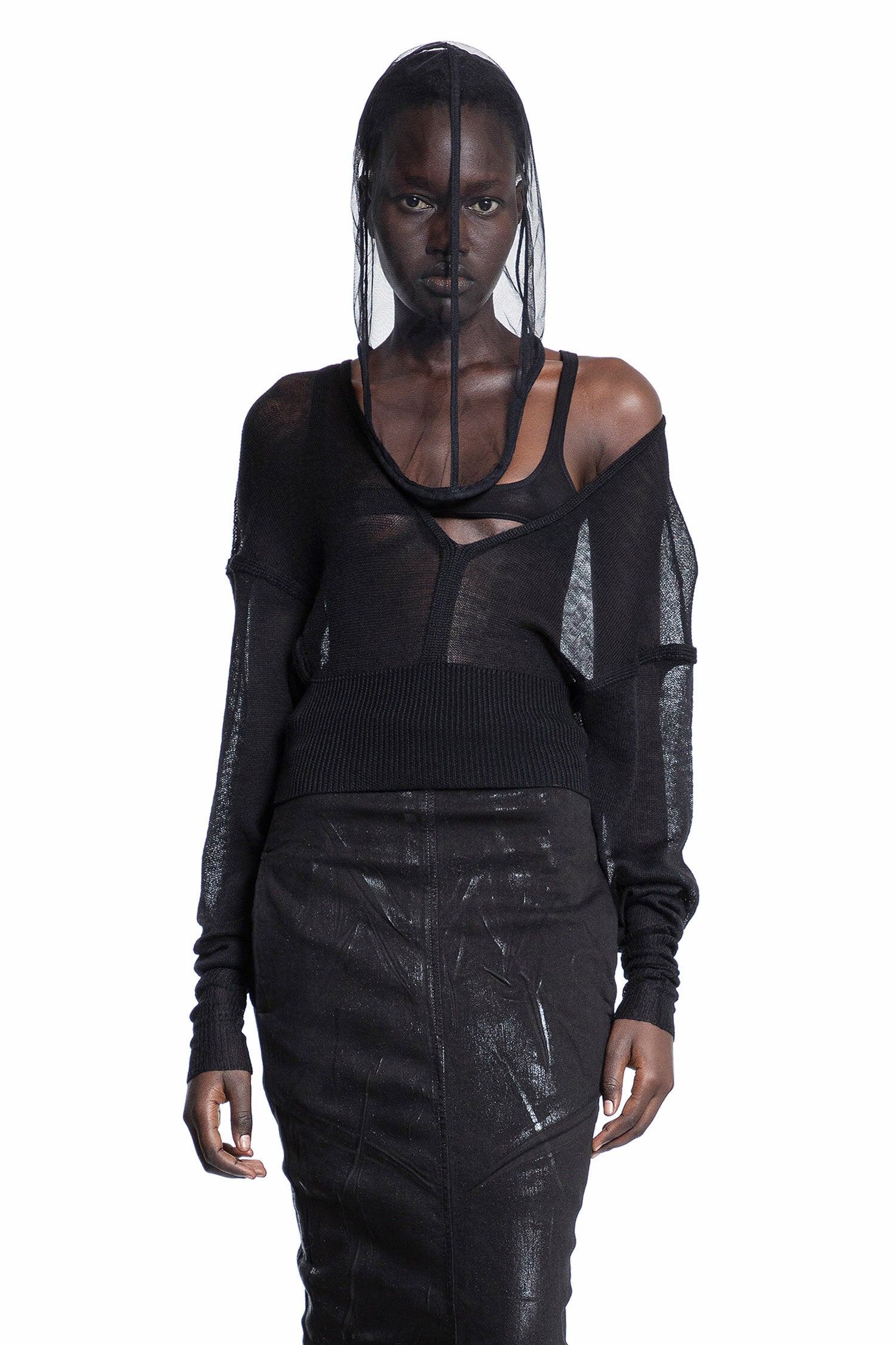 RICK OWENS WOMAN BLACK KNITWEAR