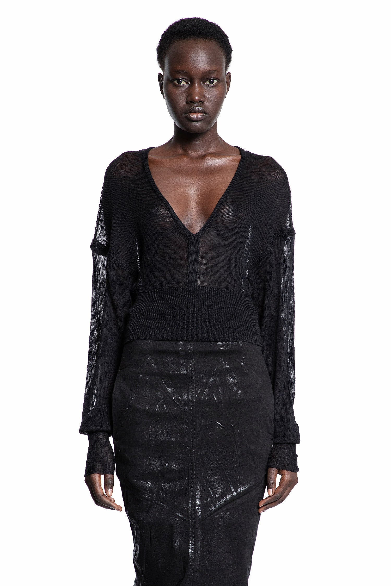 RICK OWENS WOMAN BLACK KNITWEAR