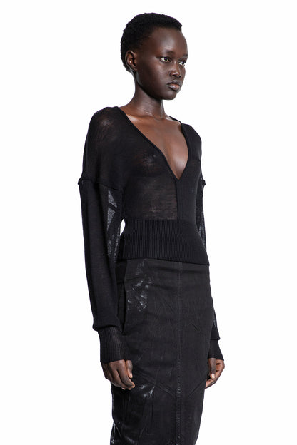 RICK OWENS WOMAN BLACK KNITWEAR