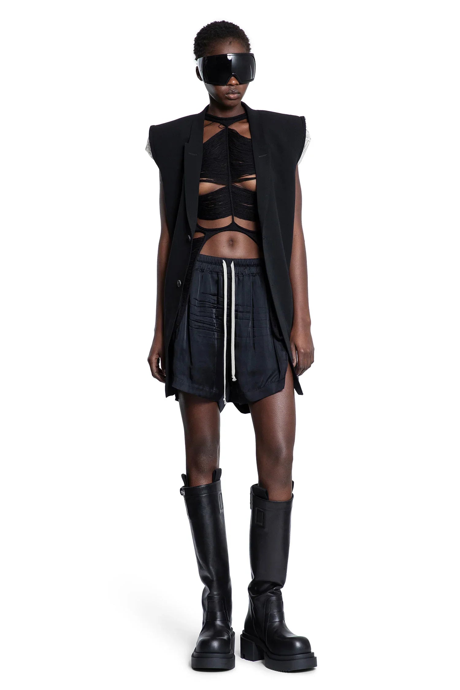 RICK OWENS WOMAN BLACK SHORTS - Antonioli.eu