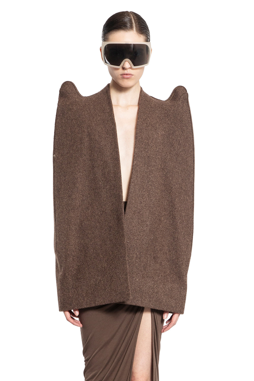 RICK OWENS WOMAN BROWN COATS