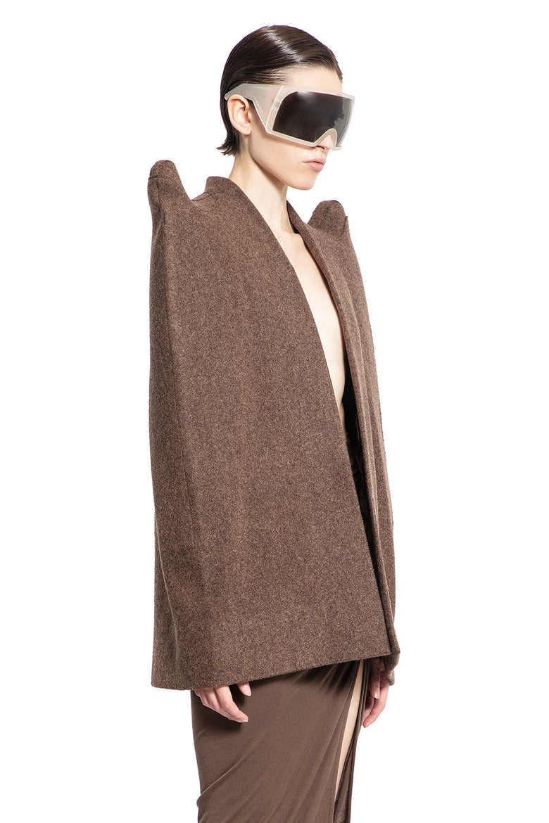 RICK OWENS WOMAN BROWN COATS