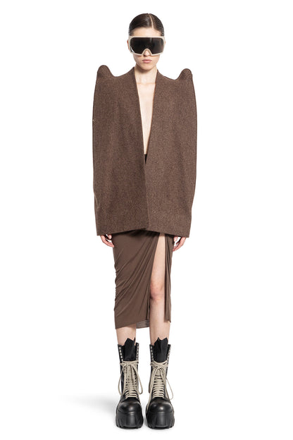 RICK OWENS WOMAN BROWN COATS