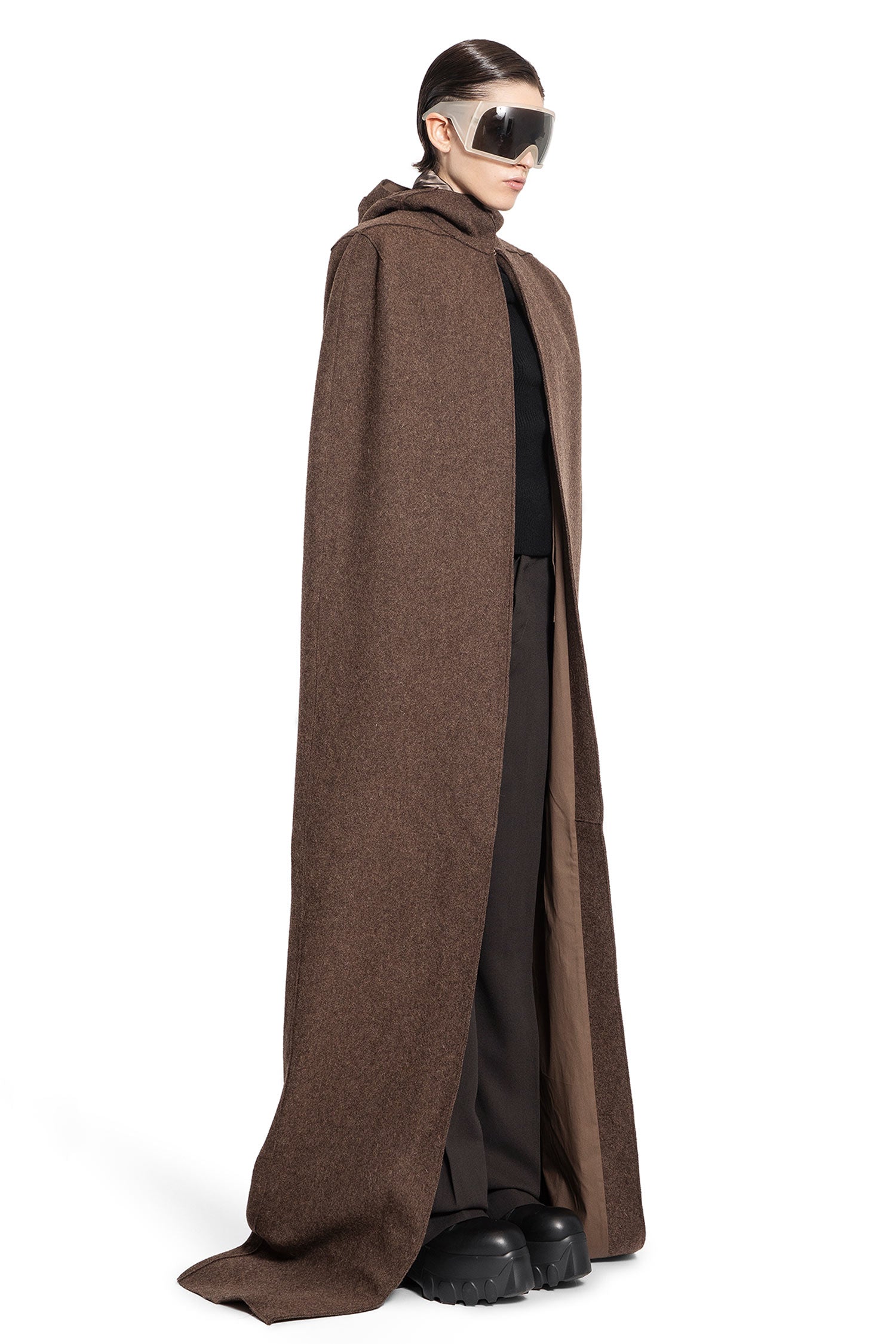 RICK OWENS WOMAN BROWN COATS